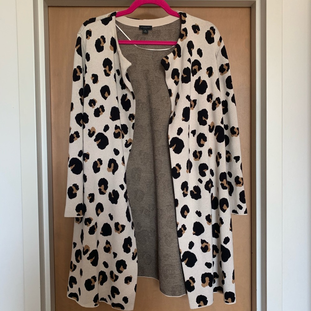 Anne Taylor Leopard Long cardigan